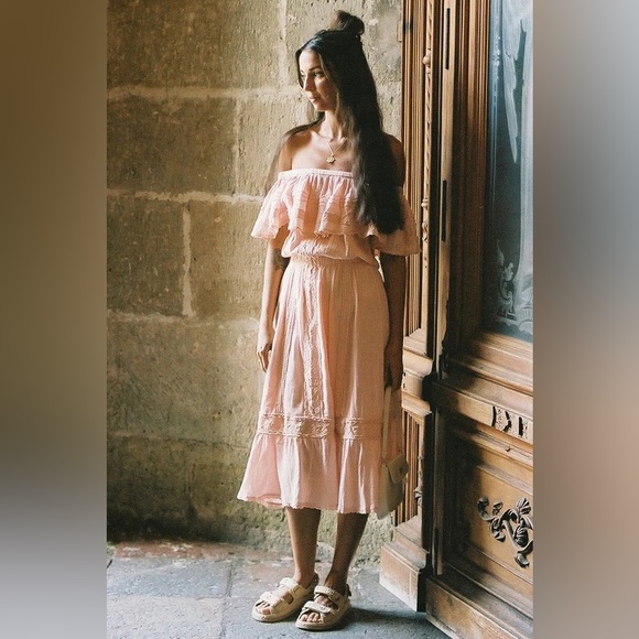 Free People X SPELL Cassie Lace gown in Petal Size XL - Picture 5 of 15